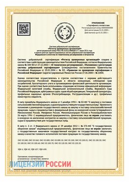 Приложение к сертификату для ИП Кызыл Сертификат СТО 03.080.02033720.1-2020